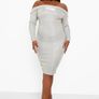 ladies bardot shimmer dress BNWT Image 3