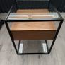 Scandinavian metal frame side tables with drawer - walnut Image 5
