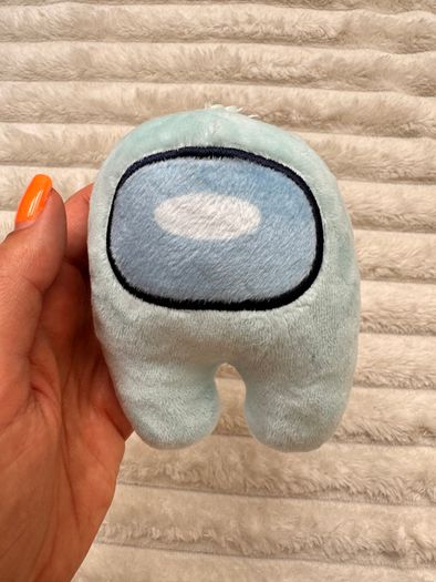 Light Blue Among Us keychain bag clip plush soft  approx. 11 cm. Please see photos