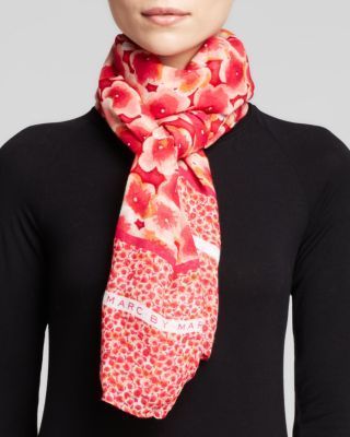 marc jacobs pink flower scarf