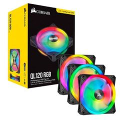 10x Corsair iCUE QL120 RGB 120mm Fans - Black