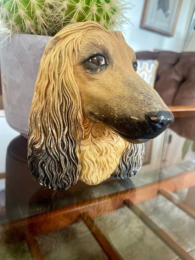 Vintage 20th Century Afghan Hound Chalkware Bust Legend Products