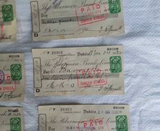 Vintage Hibernian Bank Cheques Set (Dublin, March 1932)