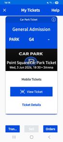 Les Miserables  car park ticket