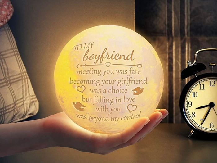 Valentines Day Boyfriend Gifts-Engraved Moon Lamp Gifts for Boyfriends 3D Printing Touch Control with Solid Wood Scaffold Boyfriend Birthday gifts Anniversary Wedding for Boyfriend MULTIPLE STYLES AVAILABLE, SEE PHOTOS (FREE POSTAGE)