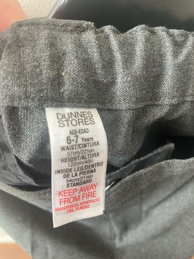 Dunnes grey trousers (as new) age 6-7