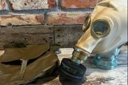vintage gas mask &amp; bag