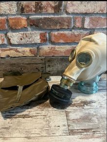 vintage gas mask & bag
