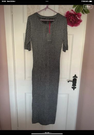 dress Bnwt grey short sleeve sparkle dress baloot brand size large