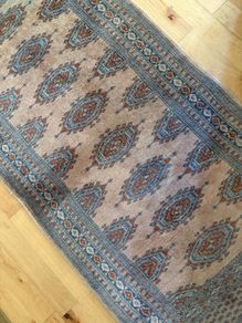 VINTAGE Bokhara Hand made Rug.  142 x 66 cms