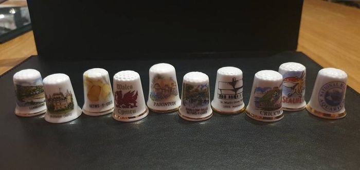Assortment of Fine Bone China Thimbles British Cities & An Odd Country or 2
