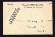 1972 Ireland 30th January (Portlaoise handstamp on rear Telegram) Telegram Envelope