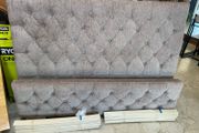As New - Stunning Very Solid Beige Velvet Fabric King Size Bed Frame - Can Deliver