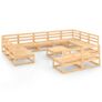 12 Piece Garden Lounge Set Solid Pinewood Image 5
