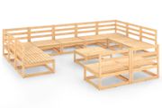 12 Piece Garden Lounge Set Solid Pinewood