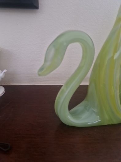 vintage glass swan