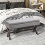 Storage Ottoman, Elegant Blanket Box with Bentwood Frame, Sponge Top, Footstool for Hallway, Entryway, Grey Image 2