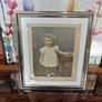 Large Vintage Framed Tinted Photo Portrait of a Young Girl Image 10
