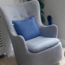 Nelson Light Grey Velvet Armchair Rocker Swivel Image 3