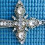 Vintage CRYSTAL  Cross & Chain - Necklace - Great Jewelry - Sparkly Crystal Image 2
