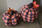 Halloween pumpkins orange plaid