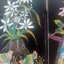 Vintage mid century minature lacquer chinoiserie folding screen Image 4