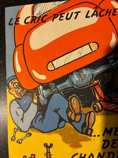 Original 1950's French Safety Poster