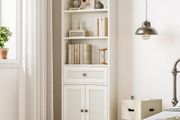 5-Tier Bookcase with Doors and Cabinet, Bookshelf Floor Standing Display Storage Shelf, Tall Bookcase with drawers for Home, Office, Living Room