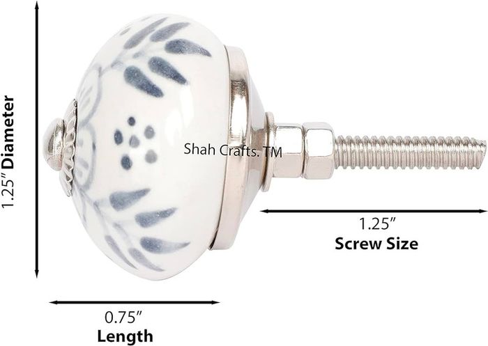 NEW SALE | Grey and White Ceramic Door Knobs Set of 8 Premium Quality