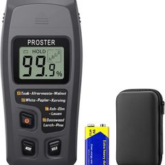 Log Moisture Meter for Log Burner Pin Wood Moisture Meter for Firewood with HD LCD Storage Bag Moisture Detector Damp Detector for Logs Paper Cardboard - (Range 0-99.9%)