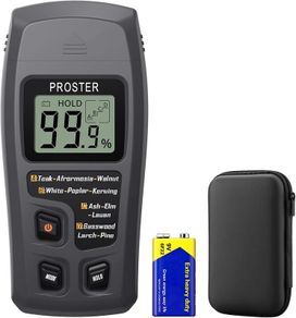 Log Moisture Meter for Log Burner Pin Wood Moisture Meter for Firewood with HD LCD Storage Bag Moisture Detector Damp Detector for Logs Paper Cardboard - (Range 0-99.9%)