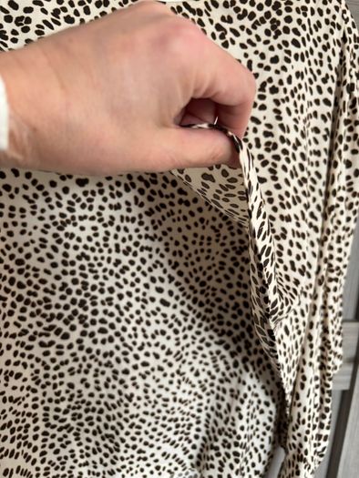 Animal print blouse - cream and black