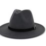Classic flat brim dark grey fedora Image 3