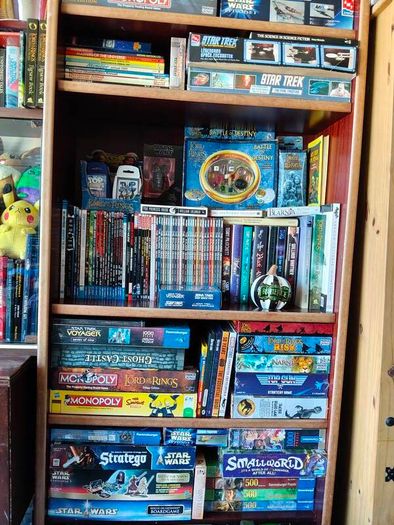 action figure, graphic novel, toys,books, VHS massive collection