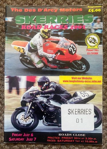 2001 Skerries Road Races Programme - Motorcycle Racing - Dublin