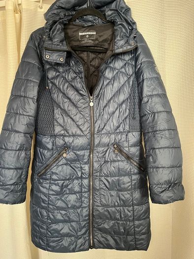 Navy Bernardo Puffer Coat With Hood