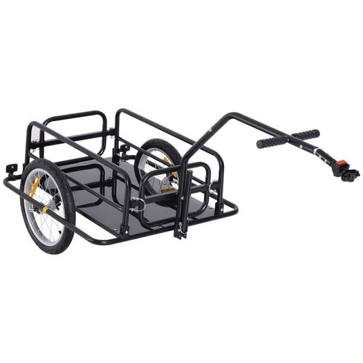 Bike Cargo Trailer Bicycle Cargo Storage Cart w/ Hitch Cycling Camping Luggage Storage Carrier Transport Steel