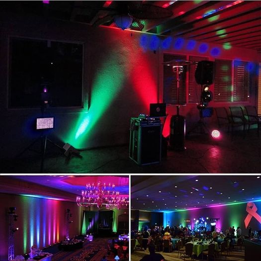 2 Pcs Par Lights, RGB 36 LED Stage Lights Sound Activated DMX Control, 7 Modes Uplighting Lights with Remote Control Stage Lighting, DJ Par Party Lights for Club KTV Disco Party