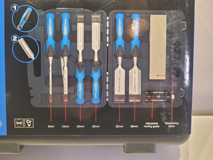 Draper Expert 8 Piece Wood Chisel Set 6 to 38mm