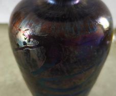 Glass vase, likely manufactured by Royal Brierley signed.