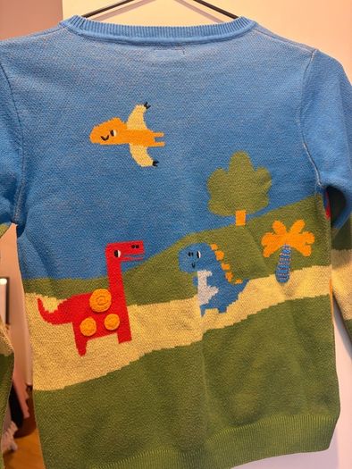 Next Boys Blue Dinosaur Scene Knitted Jumper (Age 5-6 Years)D