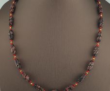 Antique Venetian Style Tiny Floral& Venetian Whiteheart Glass Beads Necklace