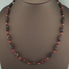 Antique Venetian Style Tiny Floral& Venetian Whiteheart Glass Beads Necklace
