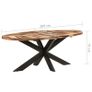 Dining Table Oval 200x100x75cm Acacia Wood with Sheesham Finish Image 6