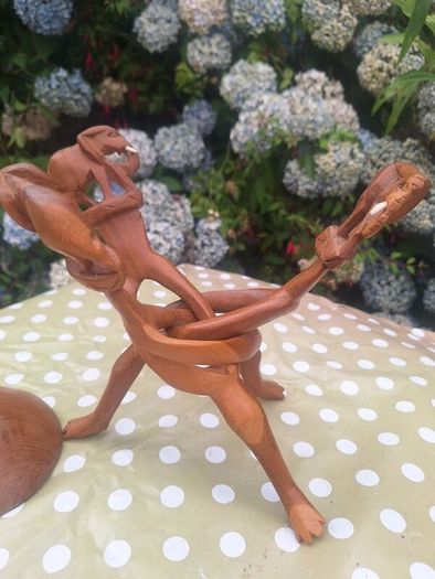 Vintage African Wooden Tripod Bowl