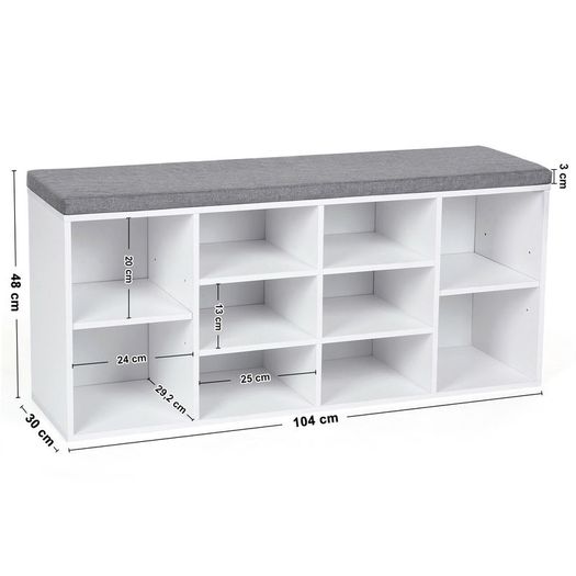 Shoes Cupboard Storage With Cushion - Free Delivery