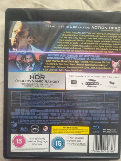 Bullet Train 4k Ultra HD Blu-Ray Plus Blu-Ray