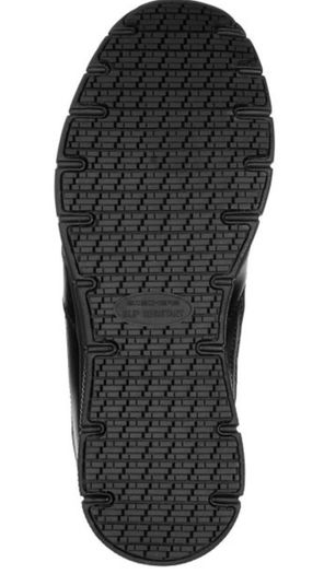Skechers Work Relaxed Fit: Nampa SR, in black, with Memory Foam and slip-resistant soles.