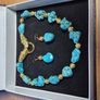 Turquoise Necklace with gold fillled elements Image 10