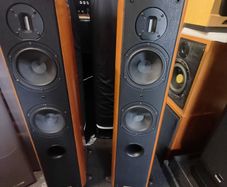Hi End Audiophile Quality  Sonus Faber Grand Piano Domus Speakers - Gorgeous Hand Made in Italy  Stunning Real leather and piano Teak